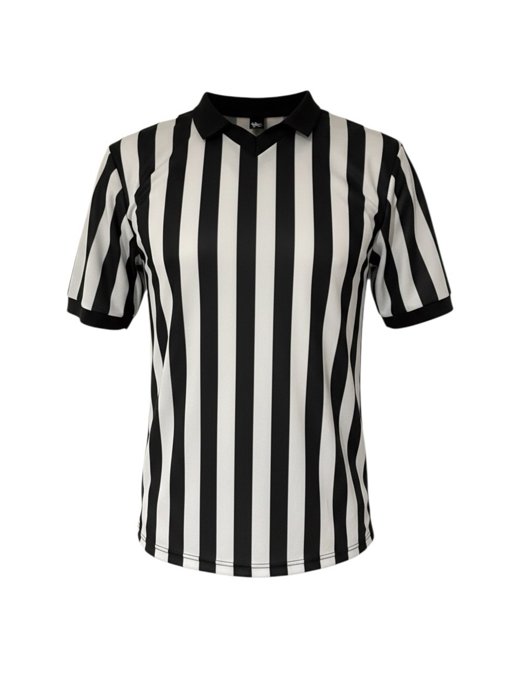 Men's Black & White Vertical Stripe Referee Shirt